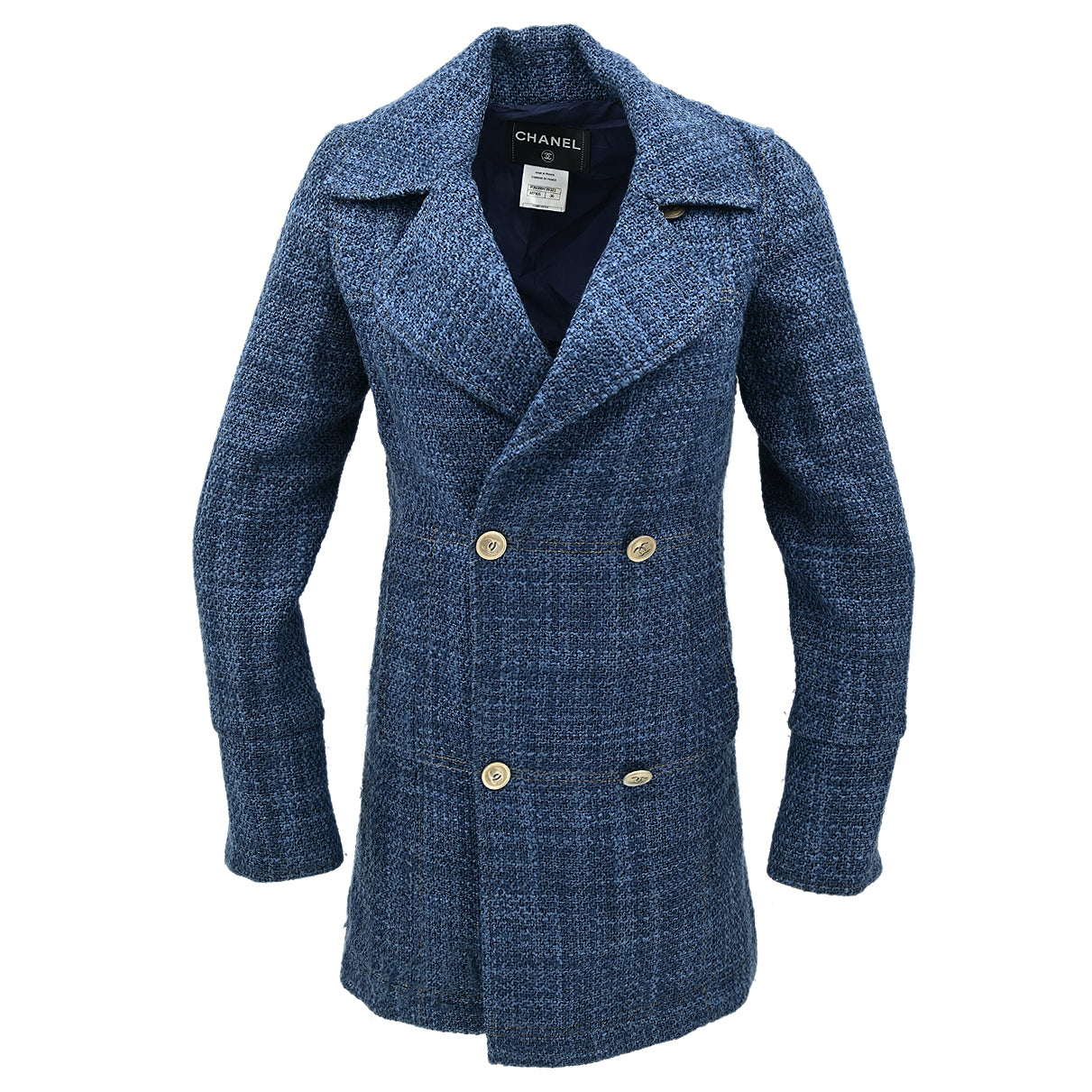 Chanel 2010 Double Breasted Jacket Blue #36