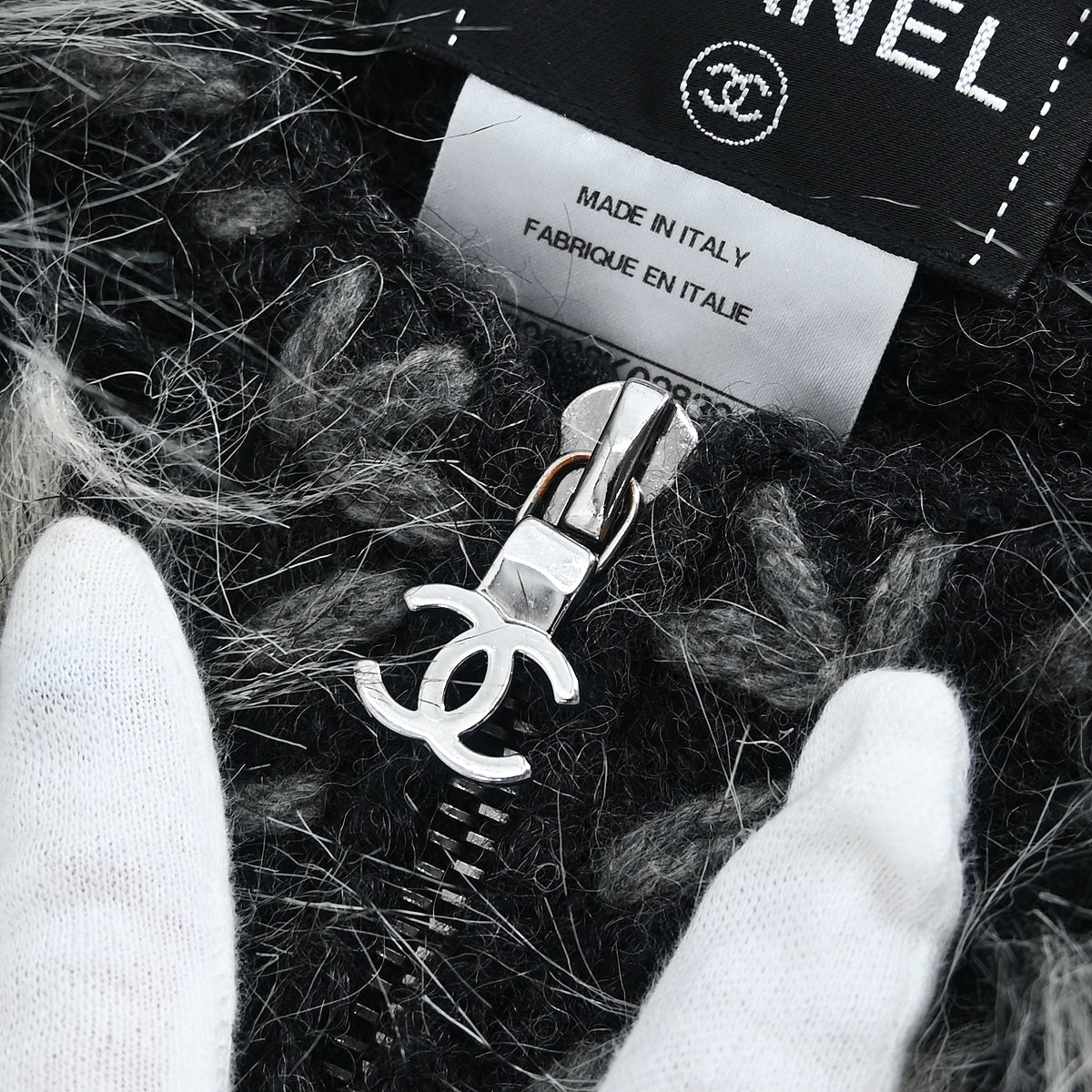 Chanel 2010 Zip Up Cardigan Dark Gray #36