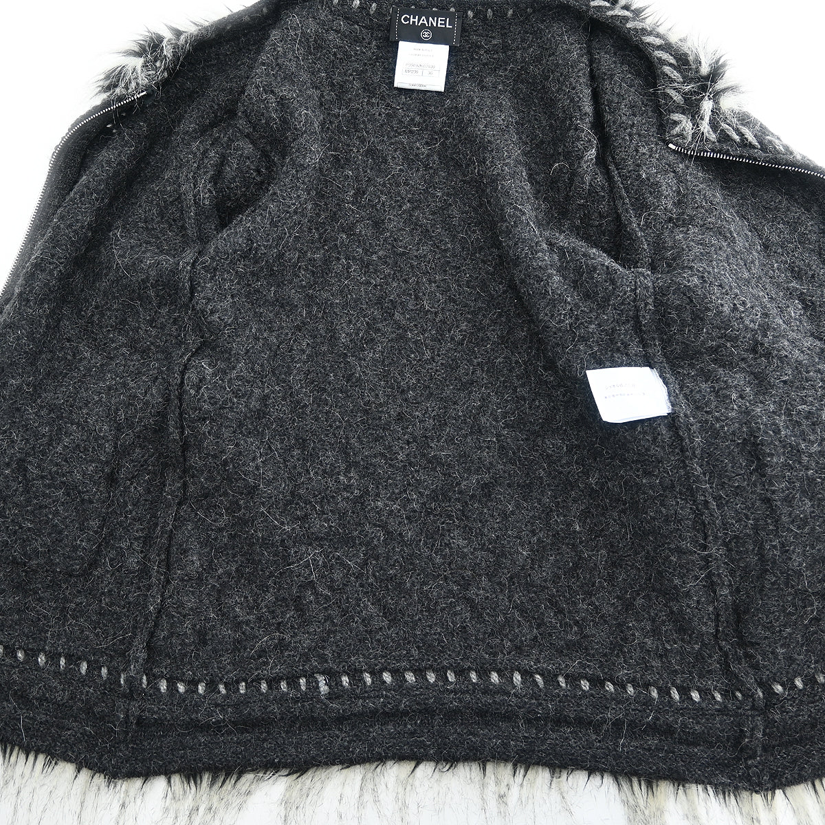 Chanel 2010 Zip Up Cardigan Dark Gray #36