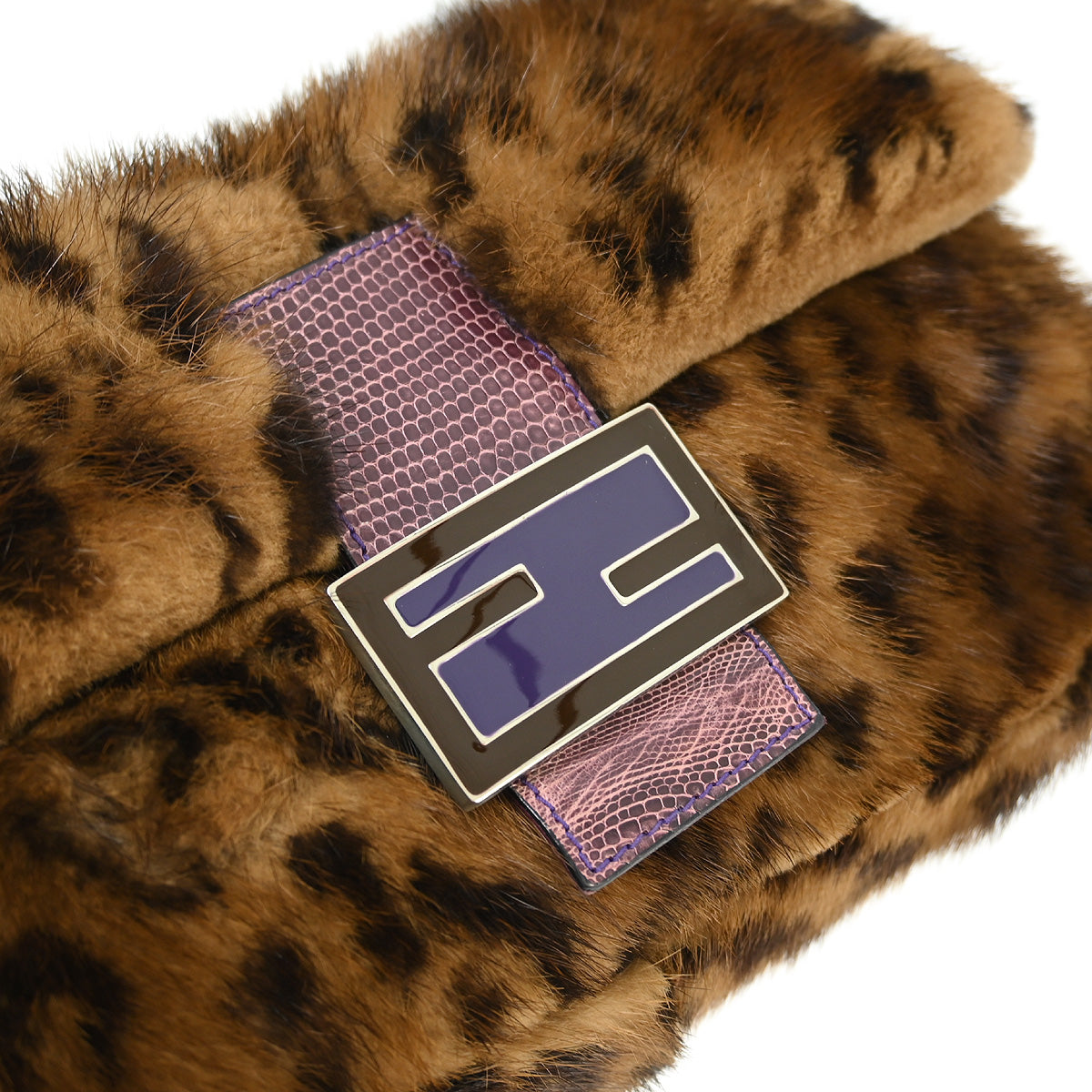 Fendi * Fur Lizard Baguette Handbag