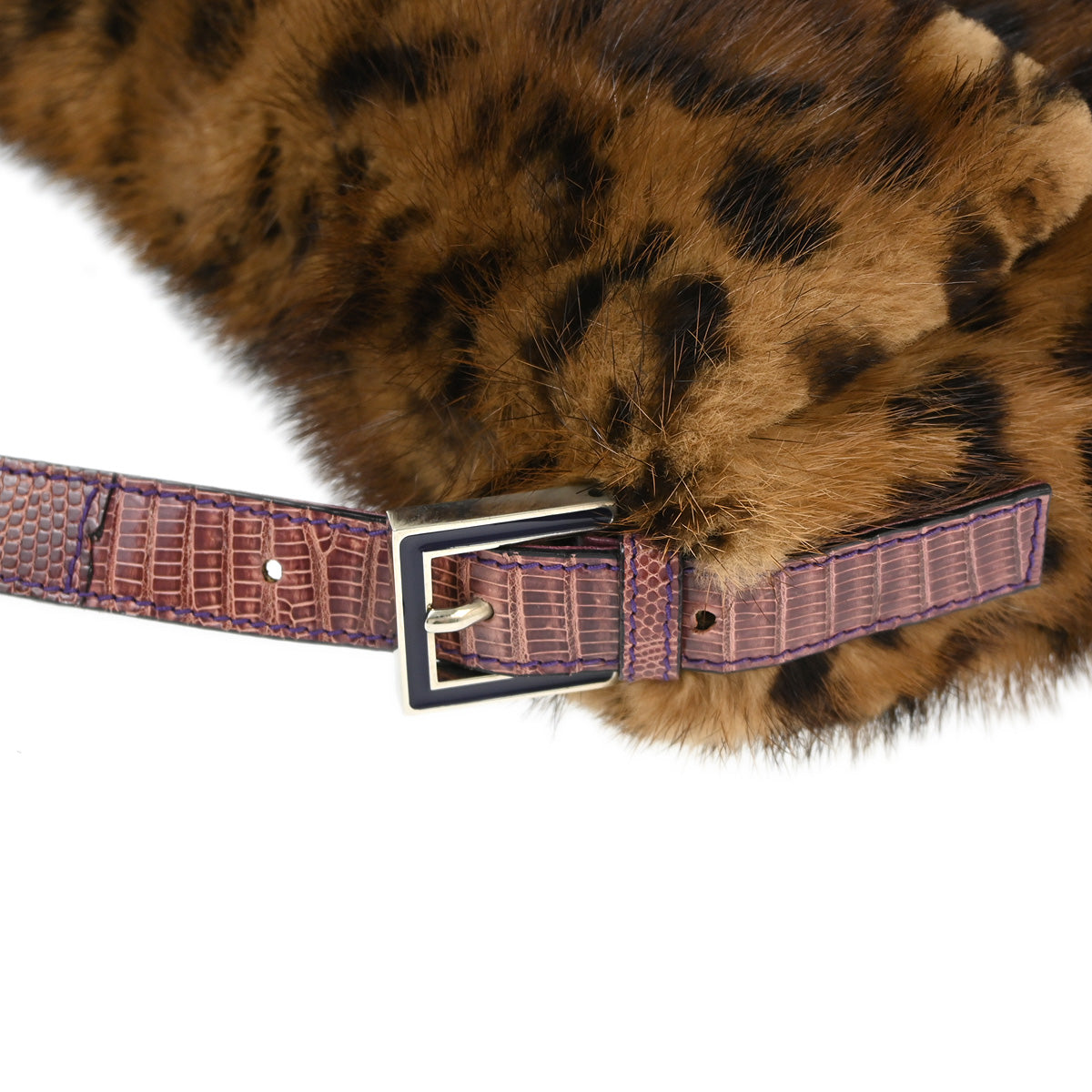 Fendi * Fur Lizard Baguette Handbag