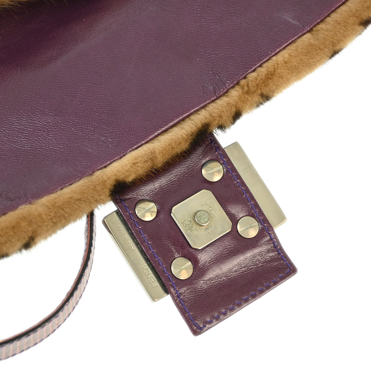 Fendi * Fur Lizard Baguette Handbag