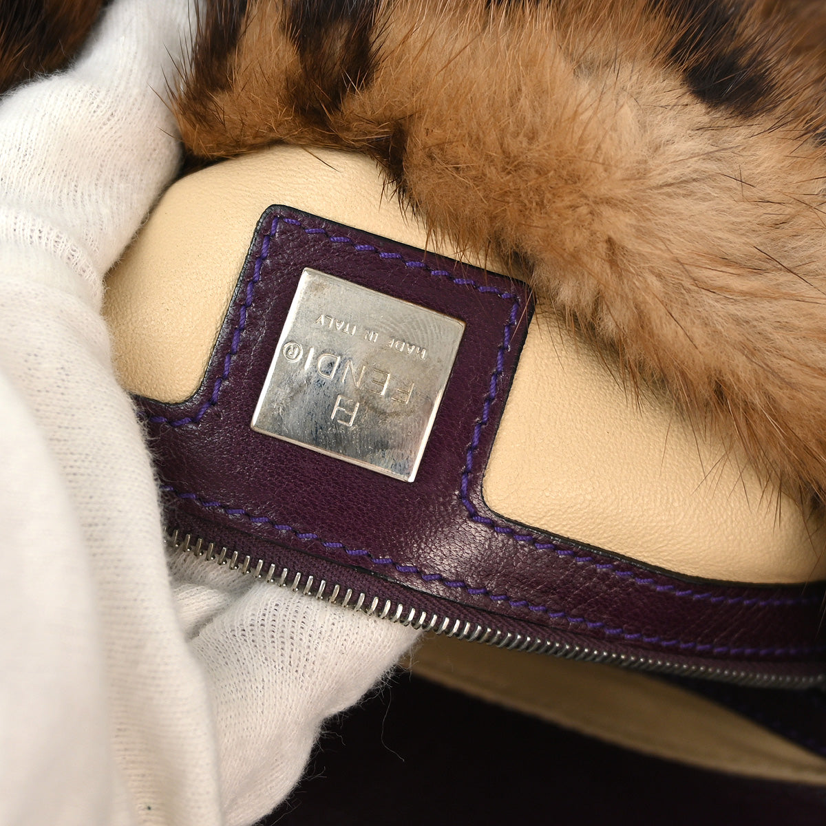 Fendi * Fur Lizard Baguette Handbag