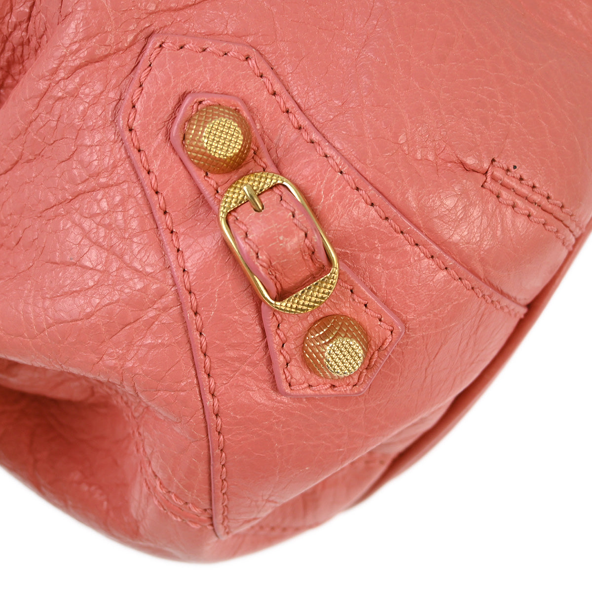 Balenciaga 2015 Pink Goatskin Giant Mini Pompon Handbag