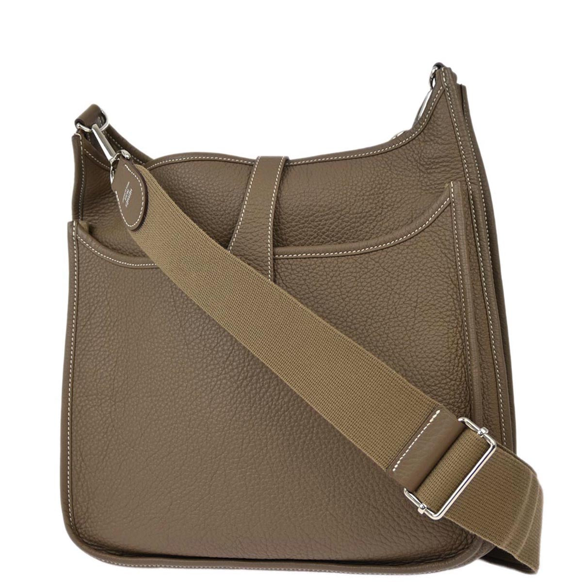 Hermes 2010 Etoupe Taurillon Clemence Evelyne 3 GM Shoulder Bag