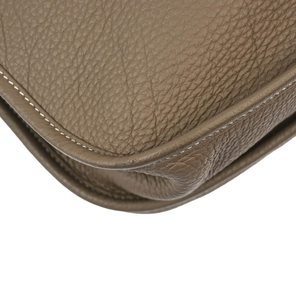 Hermes 2010 Etoupe Taurillon Clemence Evelyne 3 GM Shoulder Bag