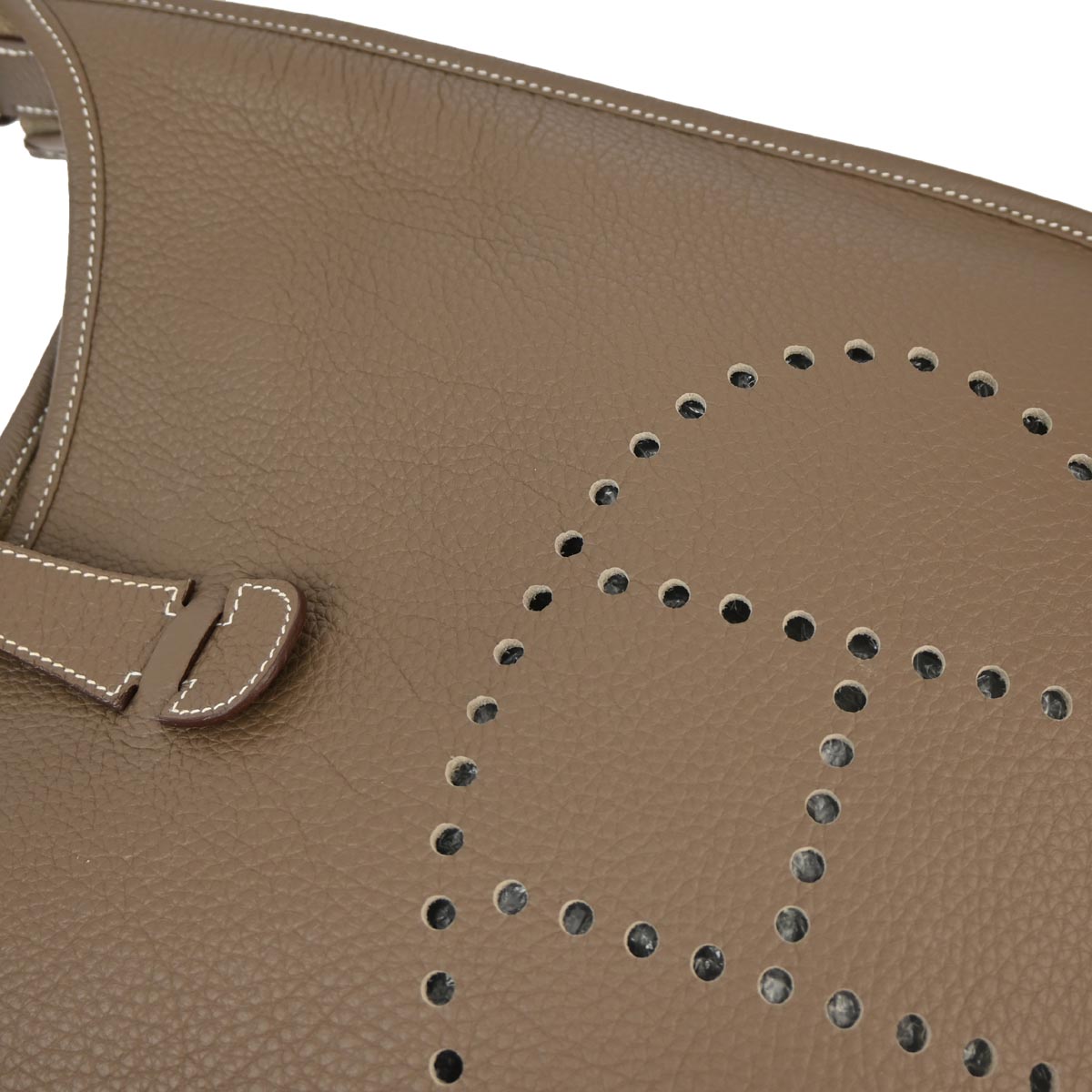 Hermes 2010 Etoupe Taurillon Clemence Evelyne 3 GM Shoulder Bag
