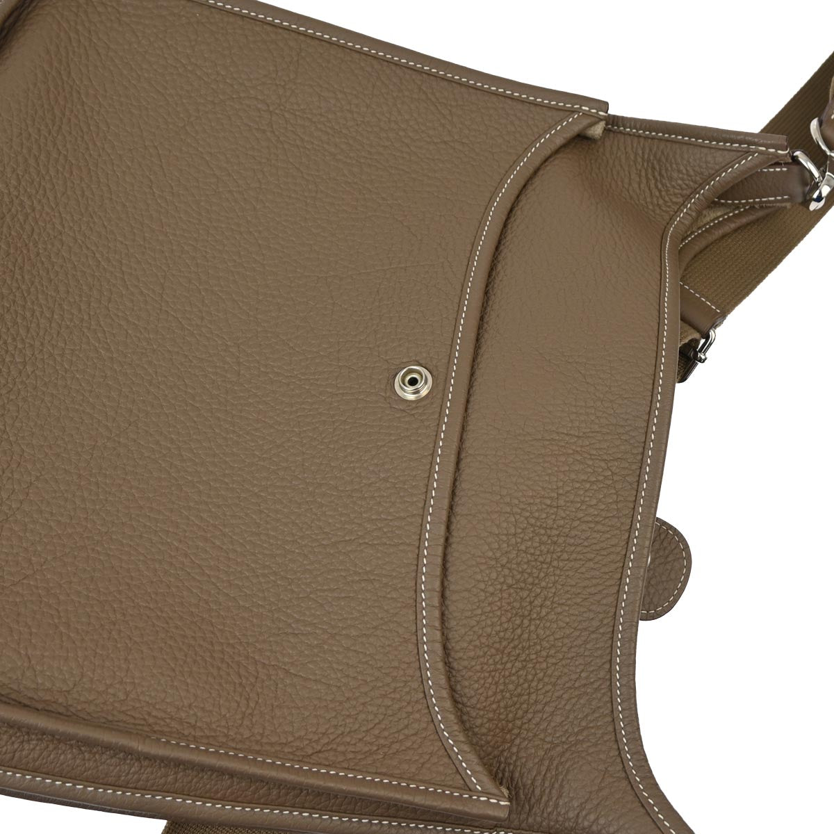 Hermes 2010 Etoupe Taurillon Clemence Evelyne 3 GM Shoulder Bag
