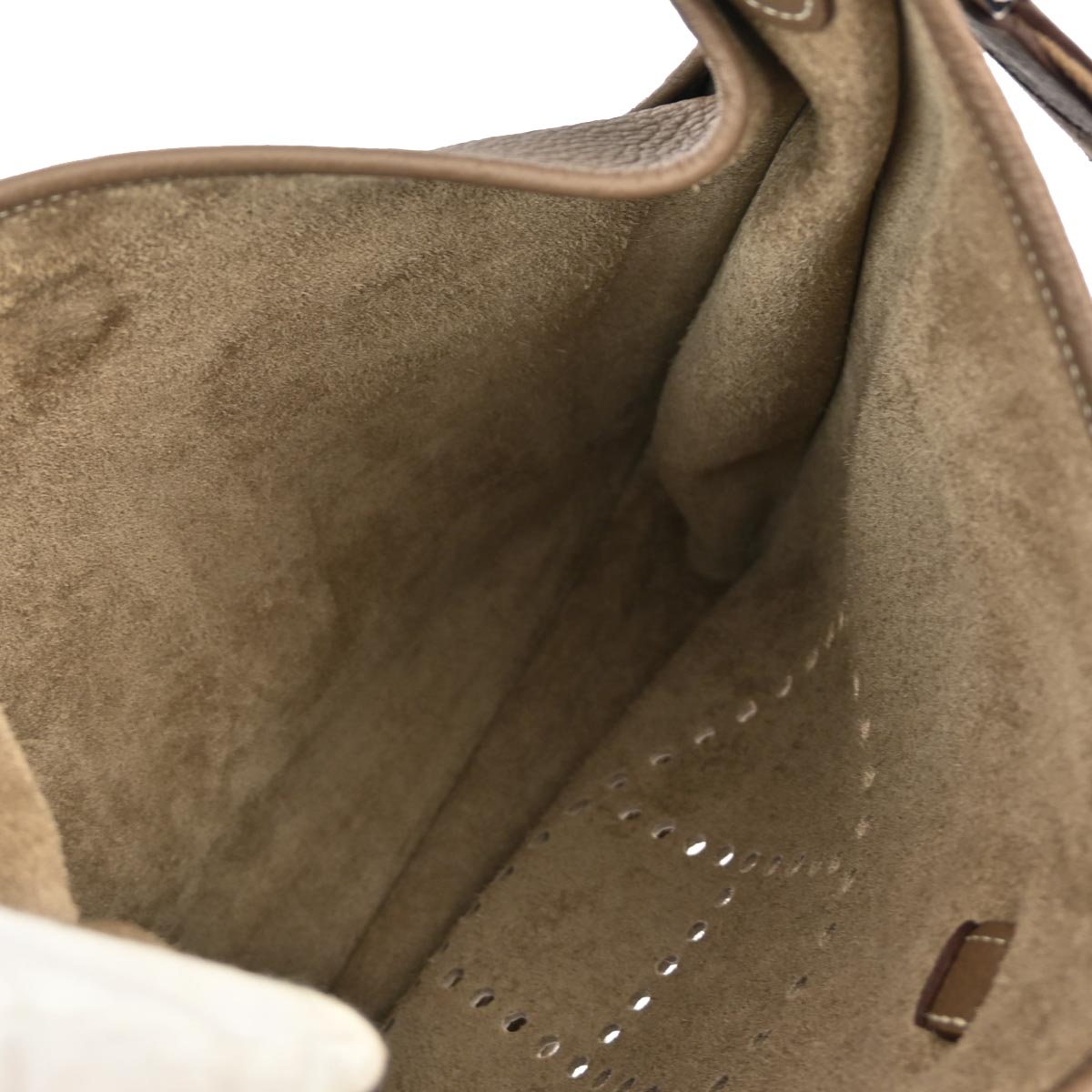 Hermes 2010 Etoupe Taurillon Clemence Evelyne 3 GM Shoulder Bag