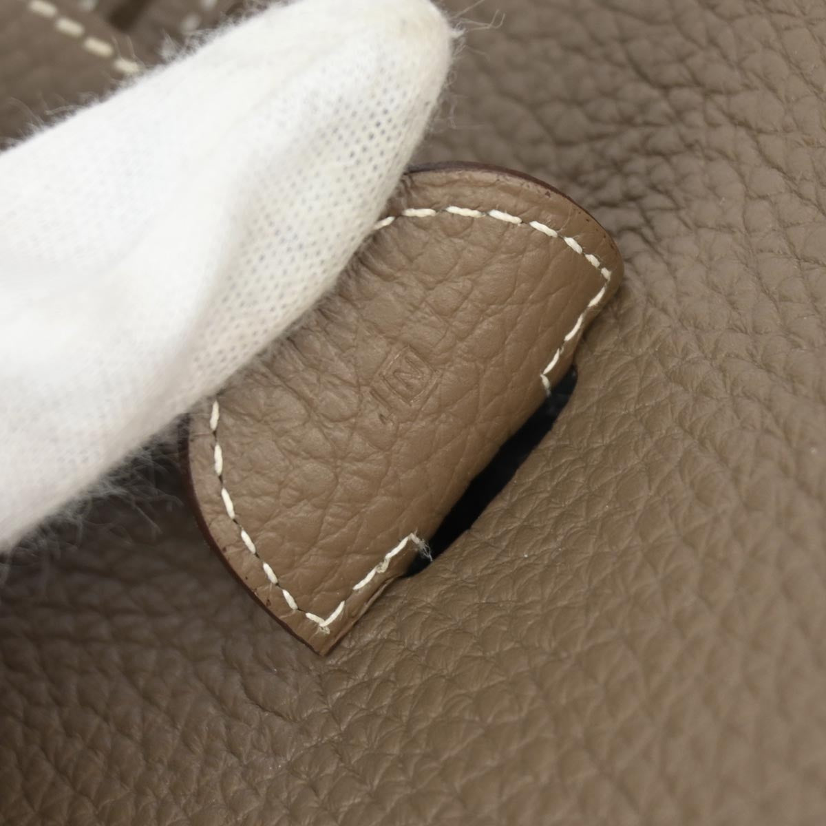 Hermes 2010 Etoupe Taurillon Clemence Evelyne 3 GM Shoulder Bag