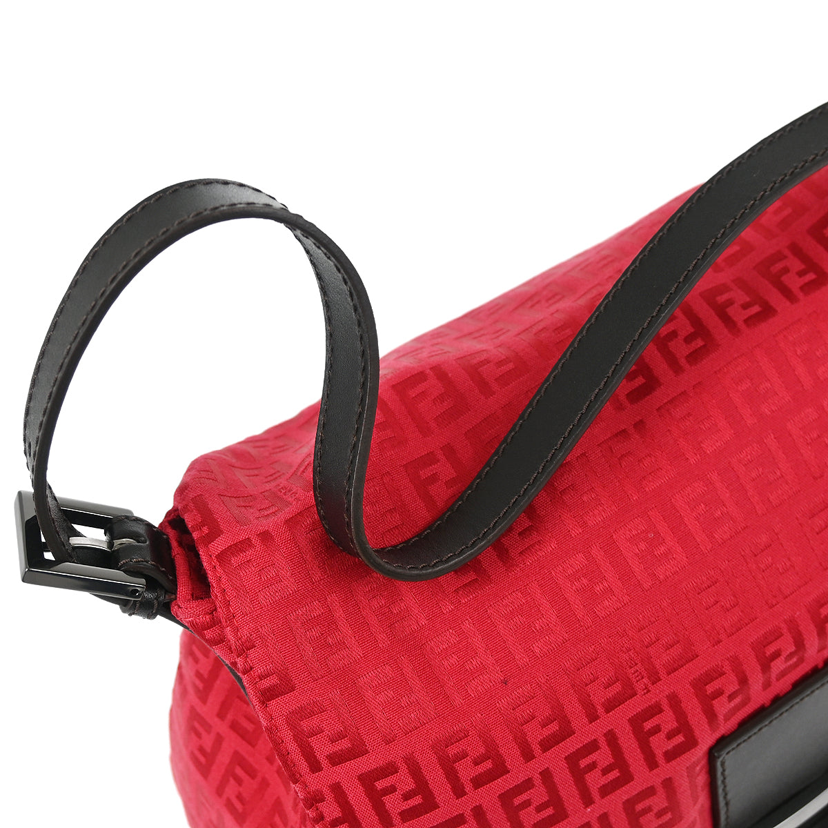 Fendi Red Zucchino Mamma Baguette Handbag