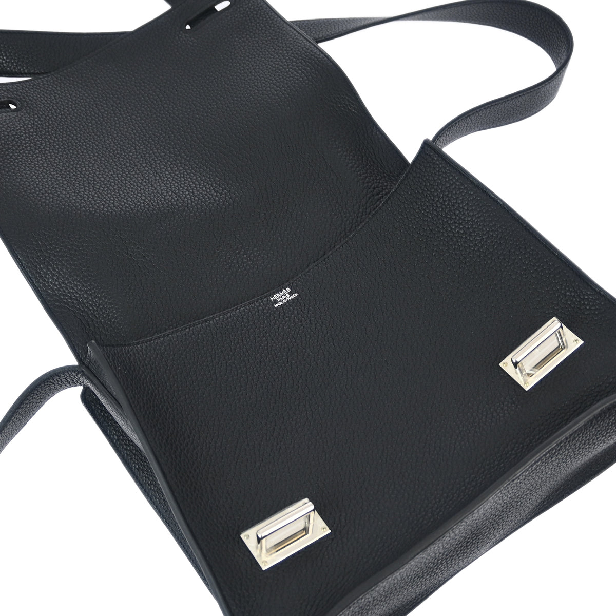 Hermes 2013 Black Taurillon Clemence Steve Caporal 27 Messenger Bag