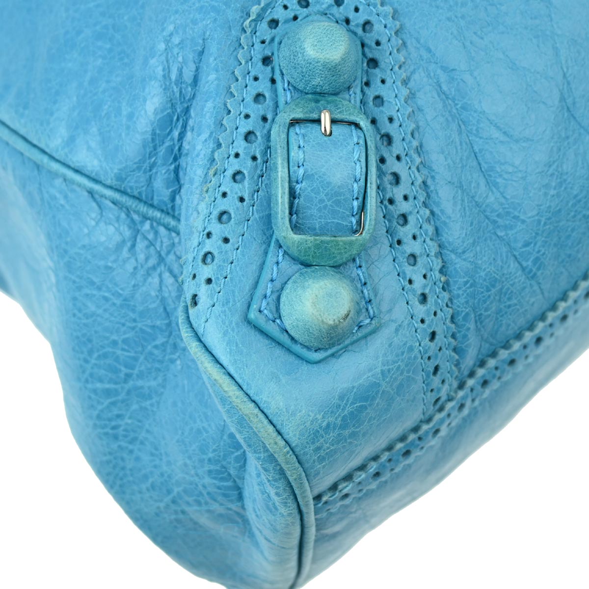 Balenciaga Blue Sheepskin Giant City Handbag