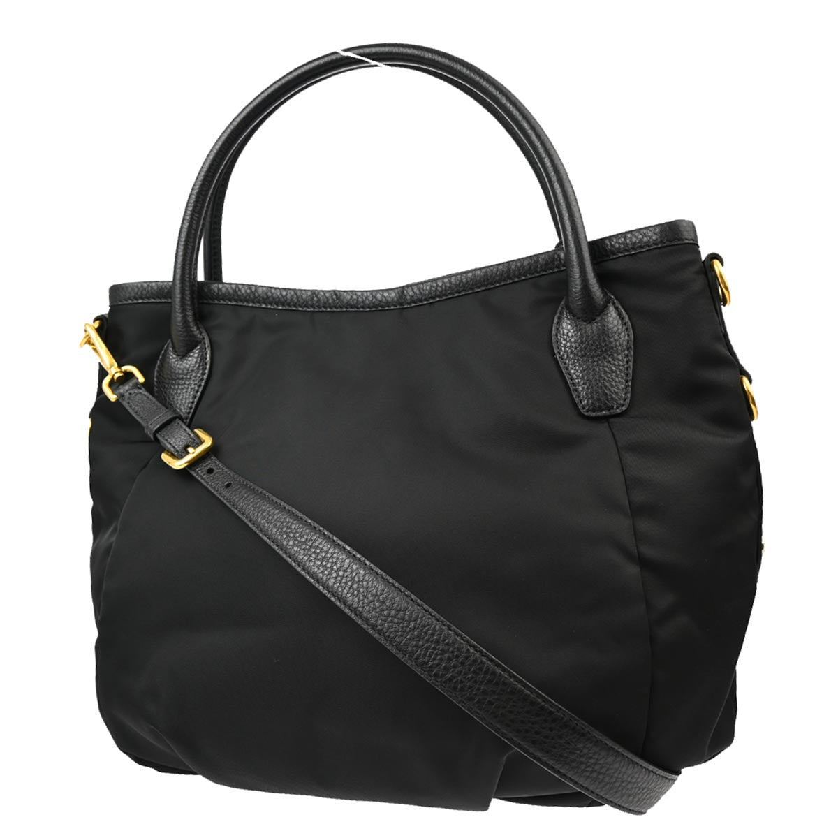 Prada Black Nylon 2way Tote Shoulder Handbag