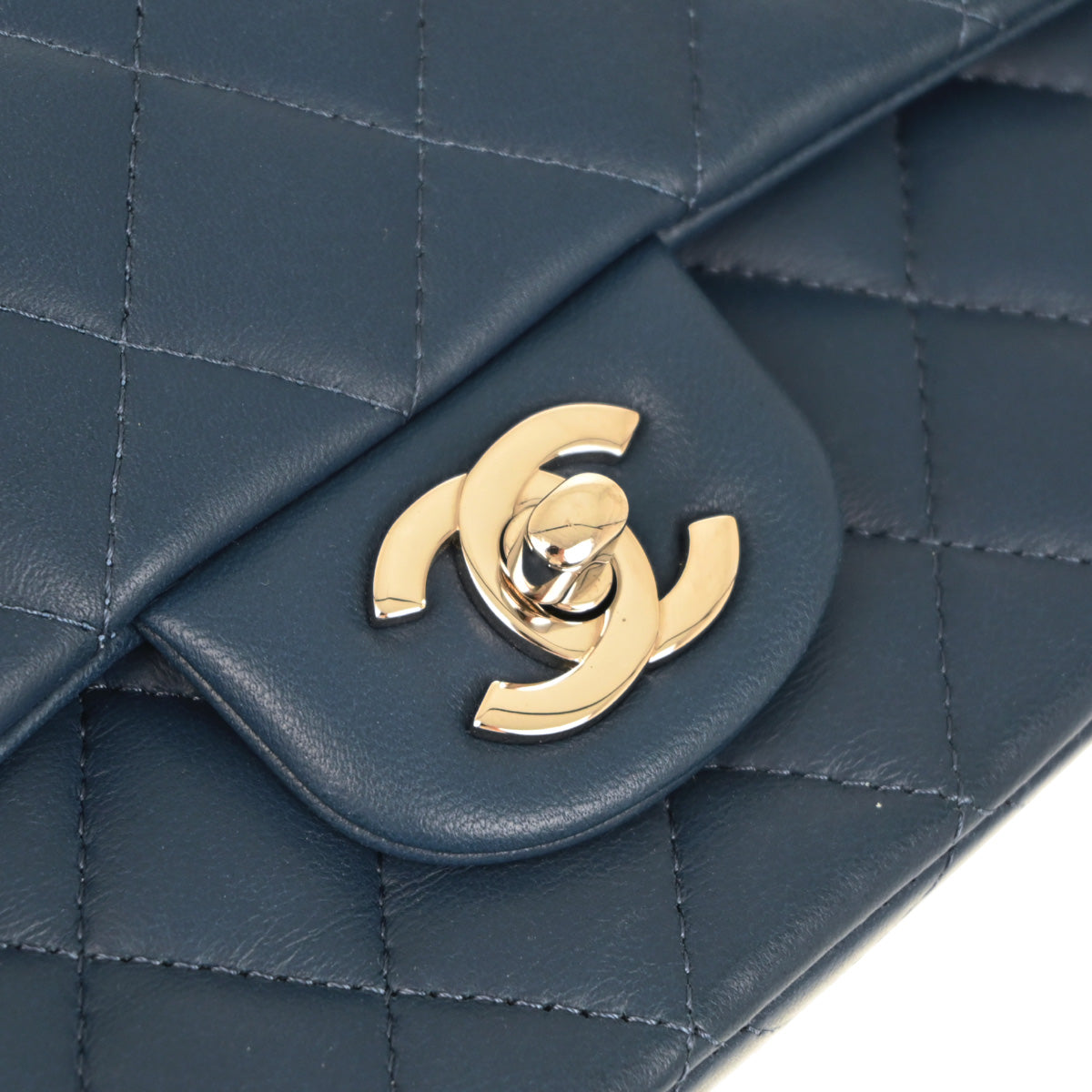 Chanel 2019 Blue Lambskin Classic Single Flap Shoulder Bag
