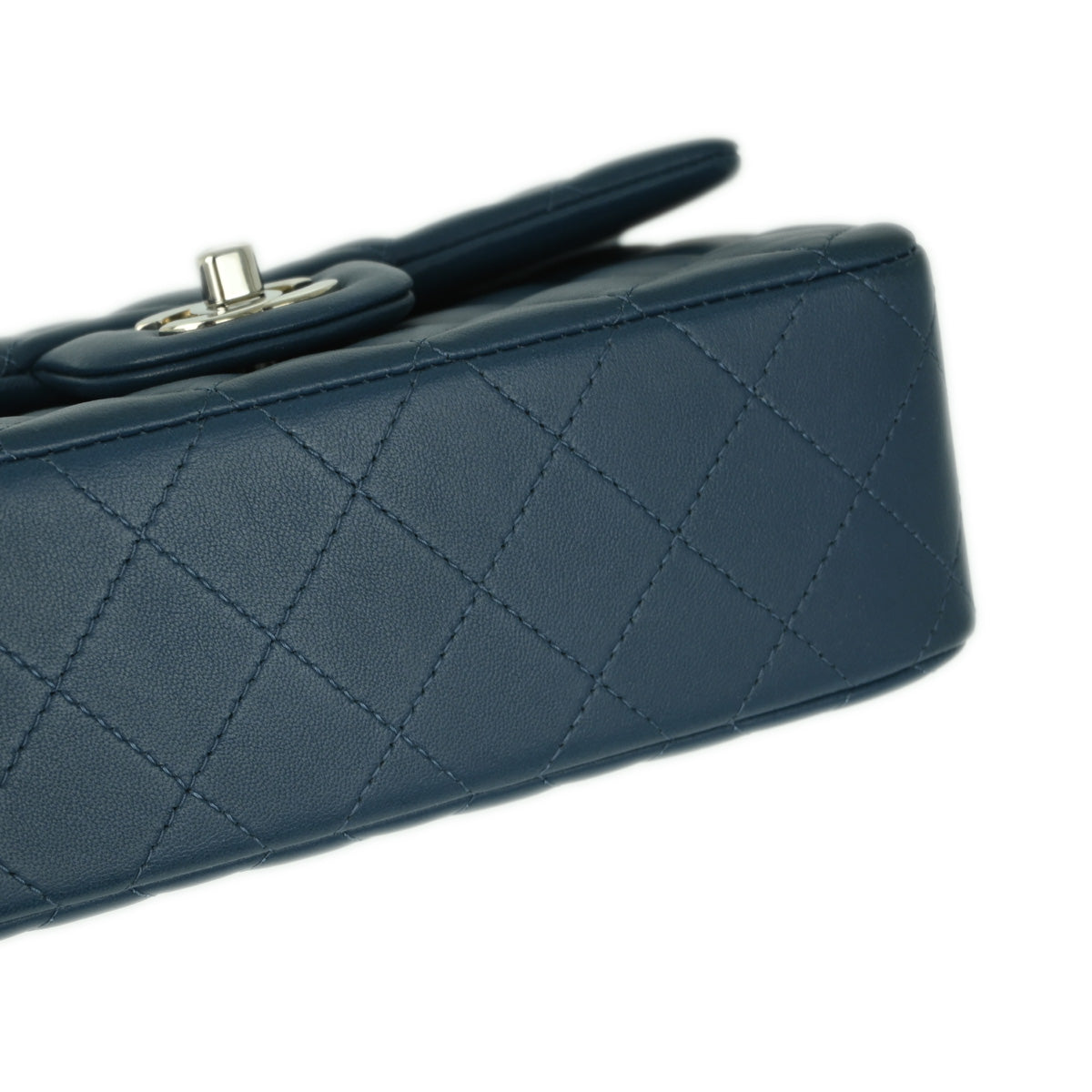 Chanel 2019 Blue Lambskin Classic Single Flap Shoulder Bag