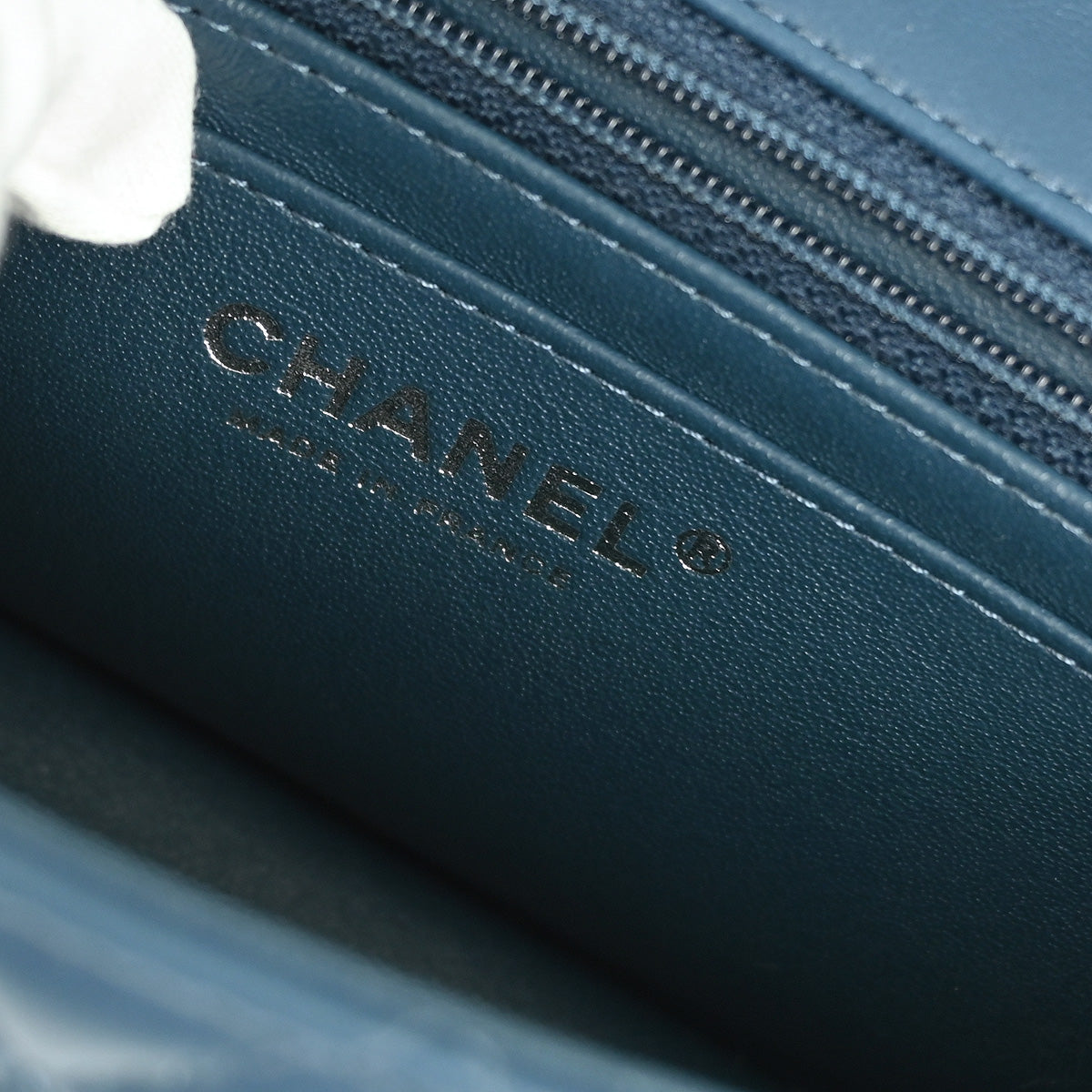 Chanel 2019 Blue Lambskin Classic Single Flap Shoulder Bag