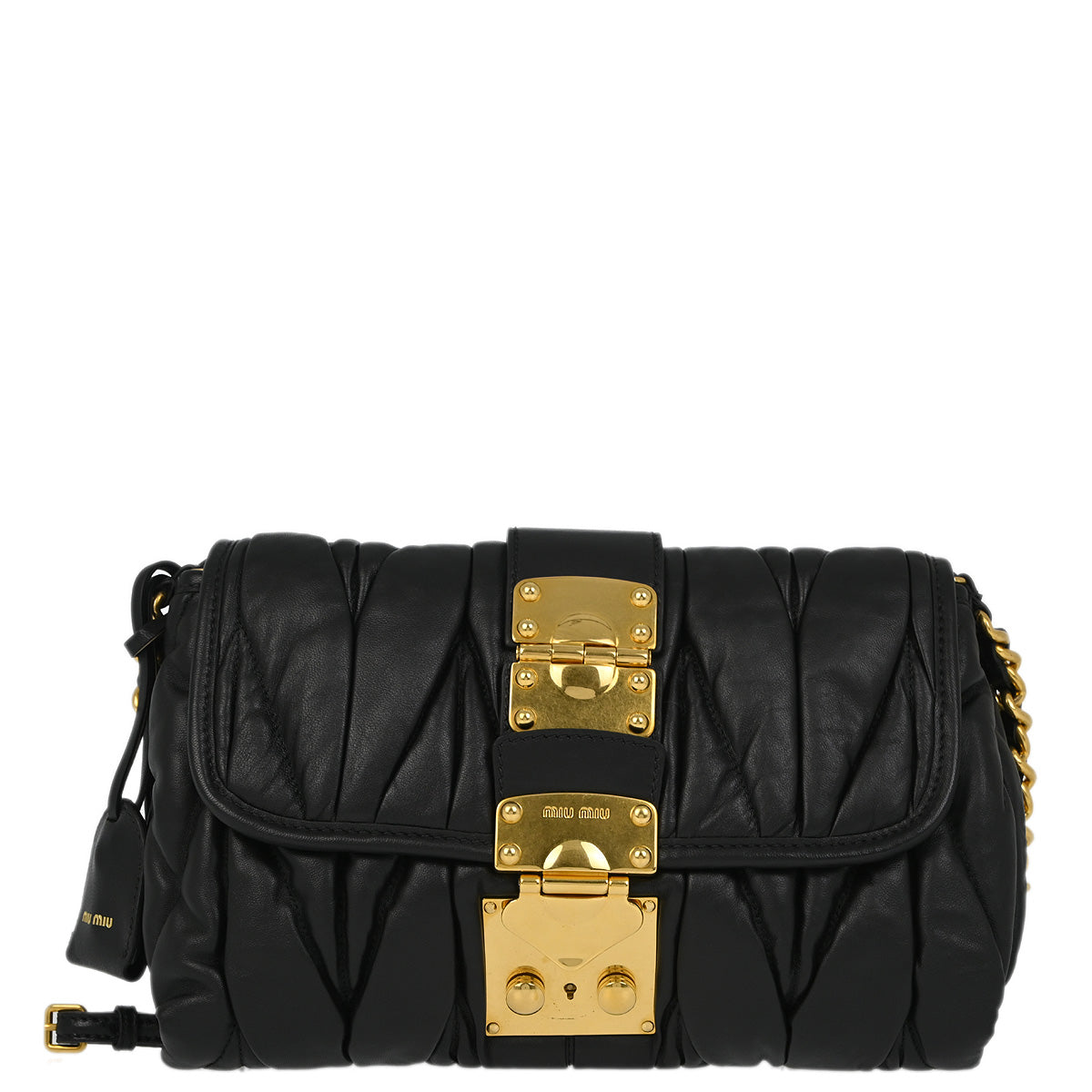 Miu Miu Black Lambskin Shoulder Bag