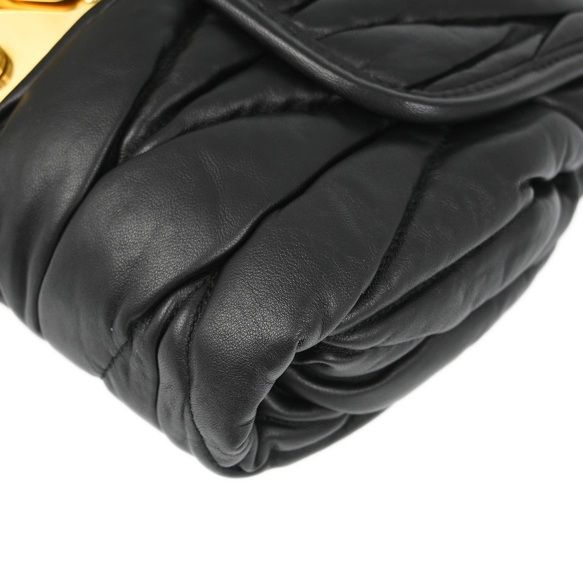 Miu Miu Black Lambskin Shoulder Bag