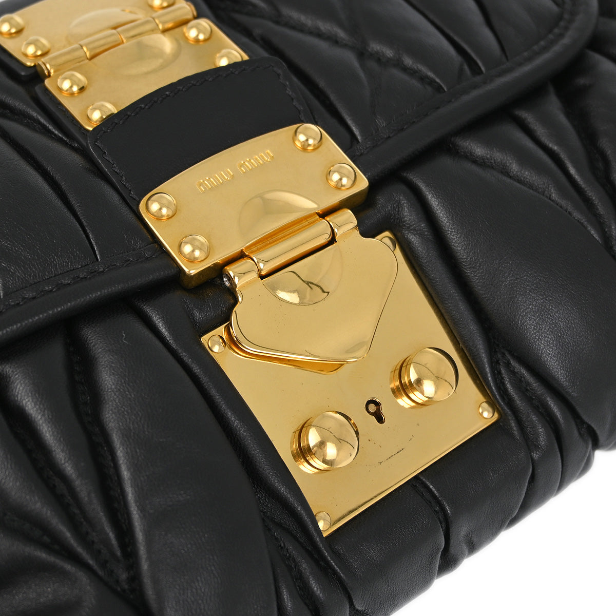 Miu Miu Black Lambskin Shoulder Bag