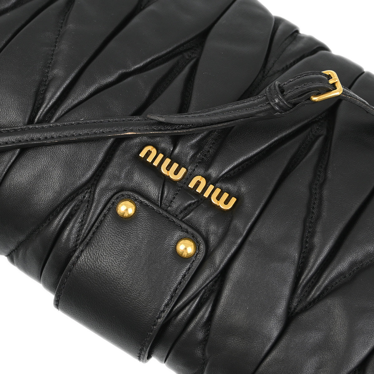 Miu Miu Black Lambskin Shoulder Bag