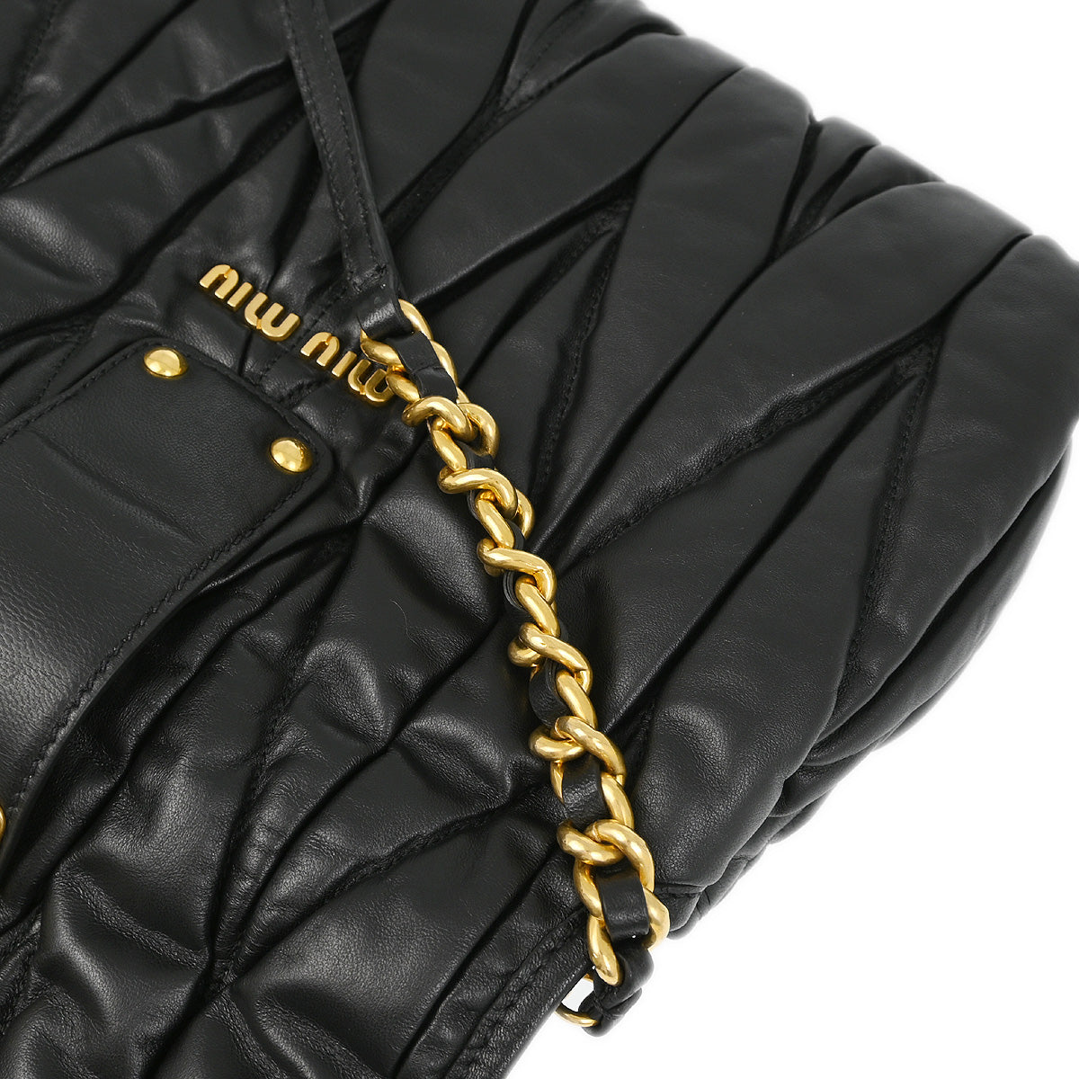 Miu Miu Black Lambskin Shoulder Bag