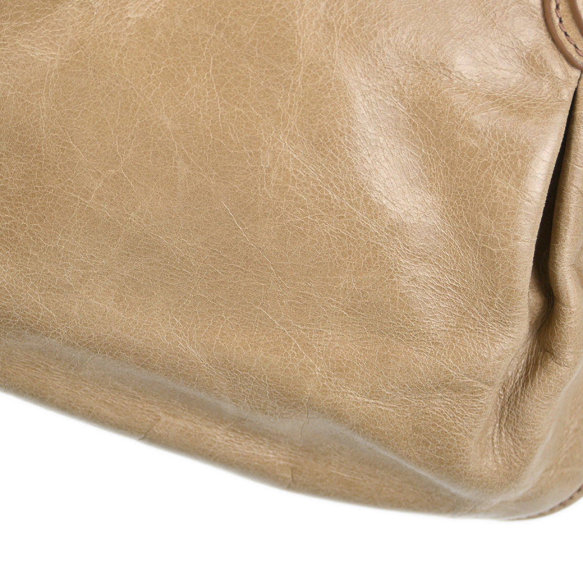 Miu Miu Beige Leather 2way Tote Shoulder Handbag