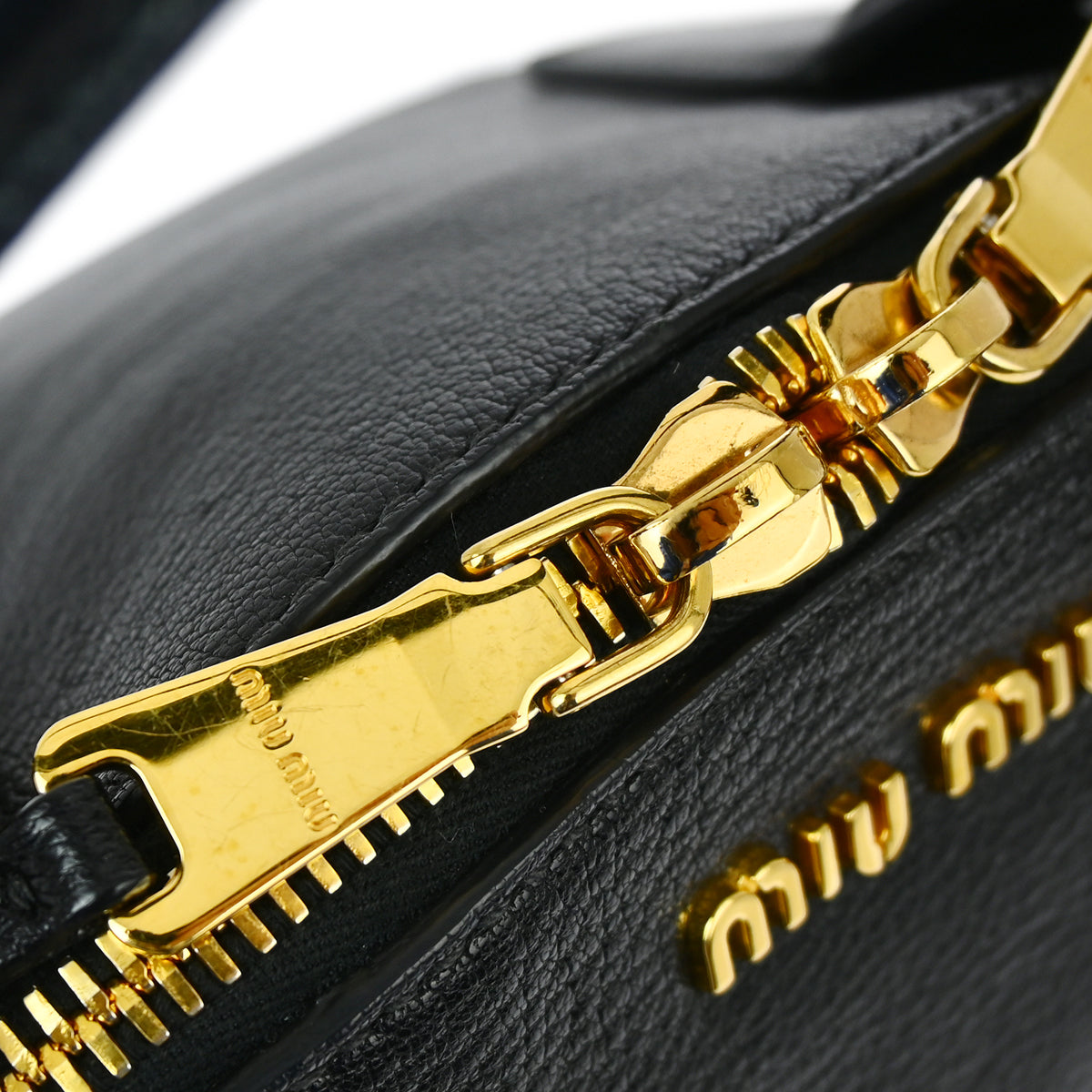 Miu Miu Black Leather 2way Shoulder Handbag