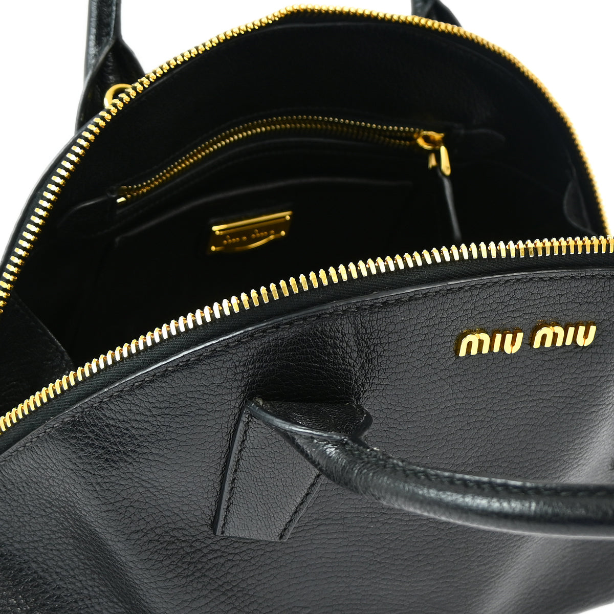 Miu Miu Black Leather 2way Shoulder Handbag