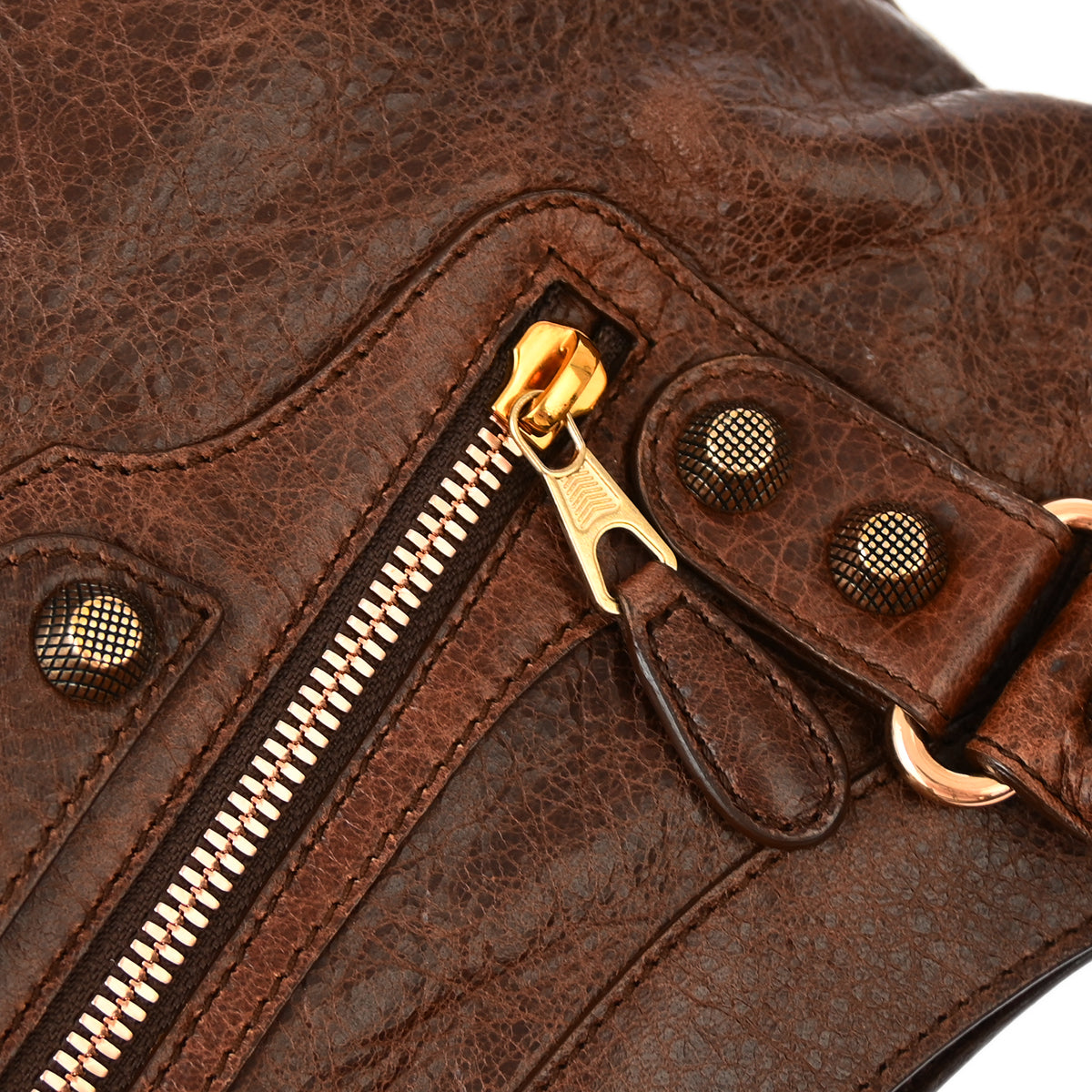 Balenciaga Brown Goatskin Giant Town 2way Shoulder Handbag