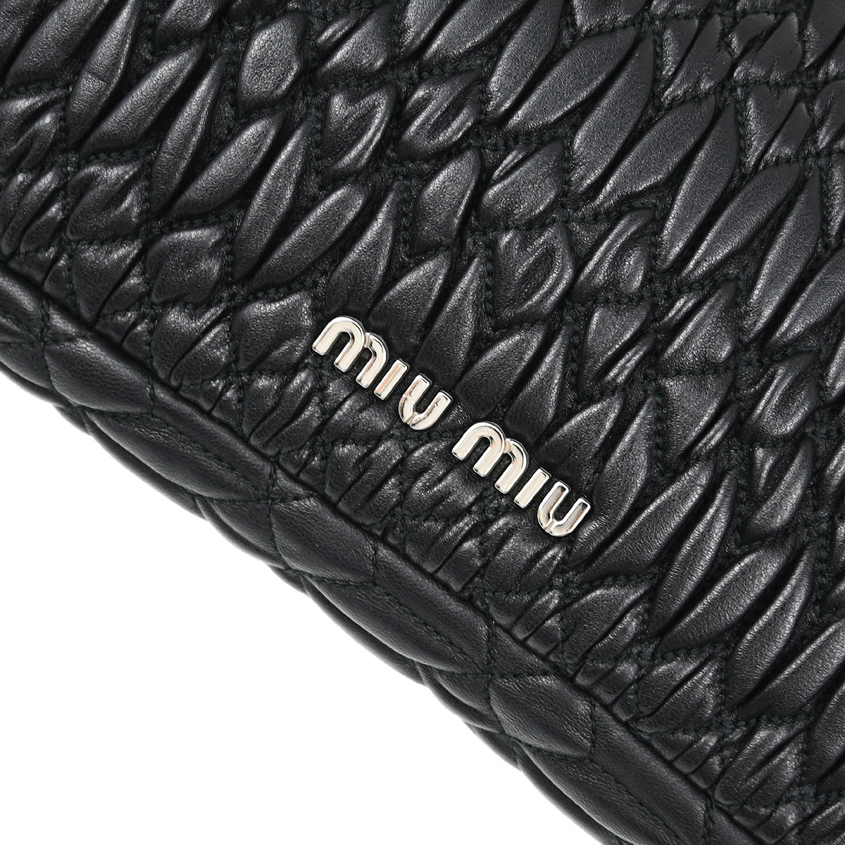 Miu Miu Black Nappa Crystal Handbag