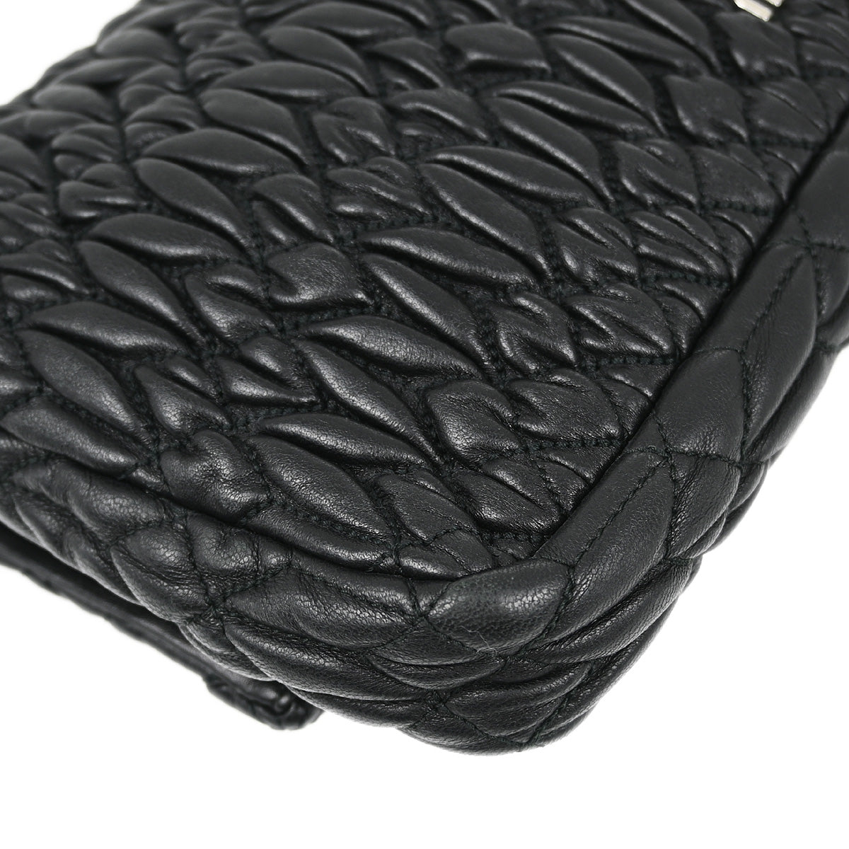 Miu Miu Black Nappa Crystal Handbag