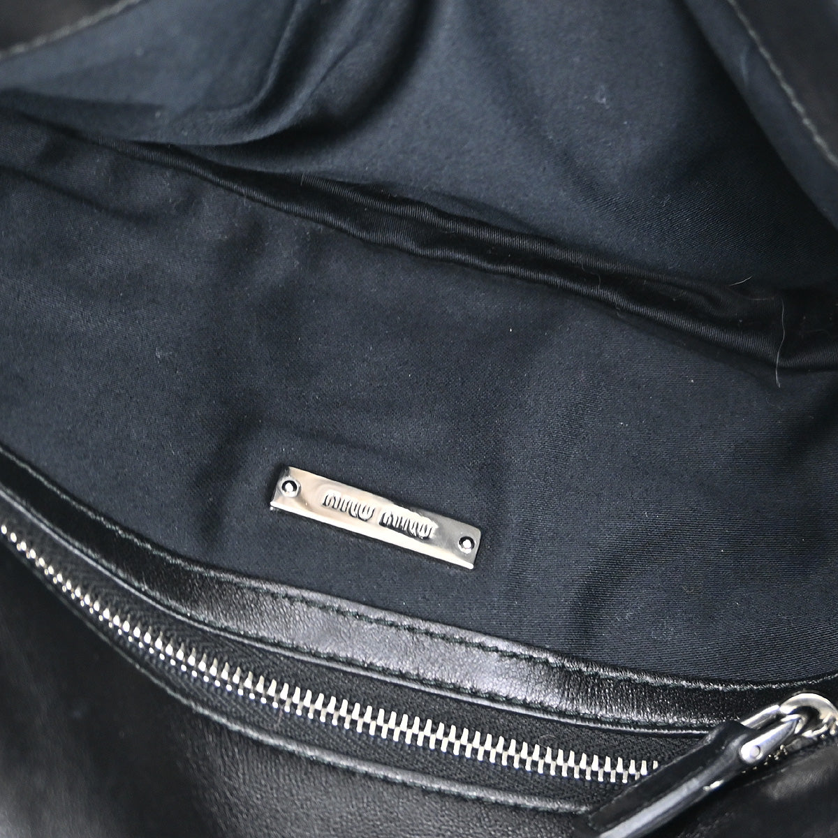 Miu Miu Black Nappa Crystal Handbag