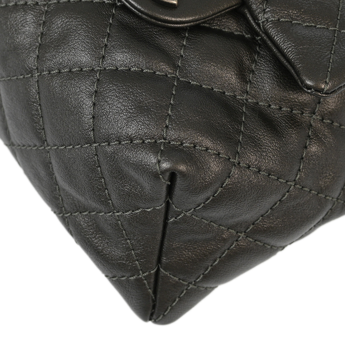 Chanel 2015-2016 Metallic Black Lambskin Backpack