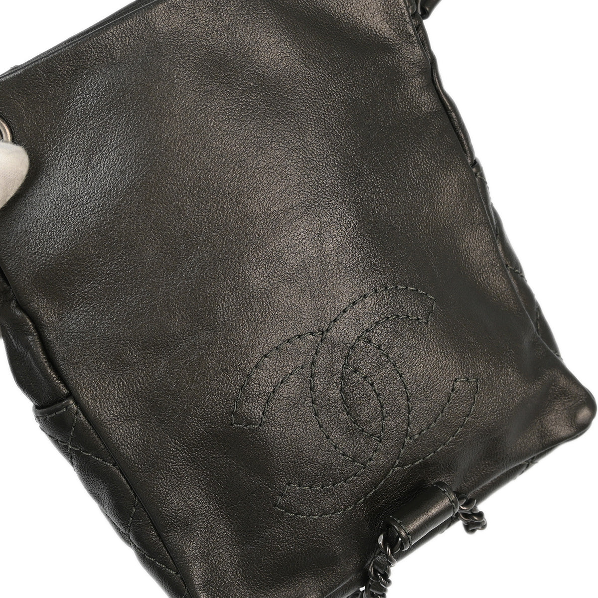 Chanel 2015-2016 Metallic Black Lambskin Backpack