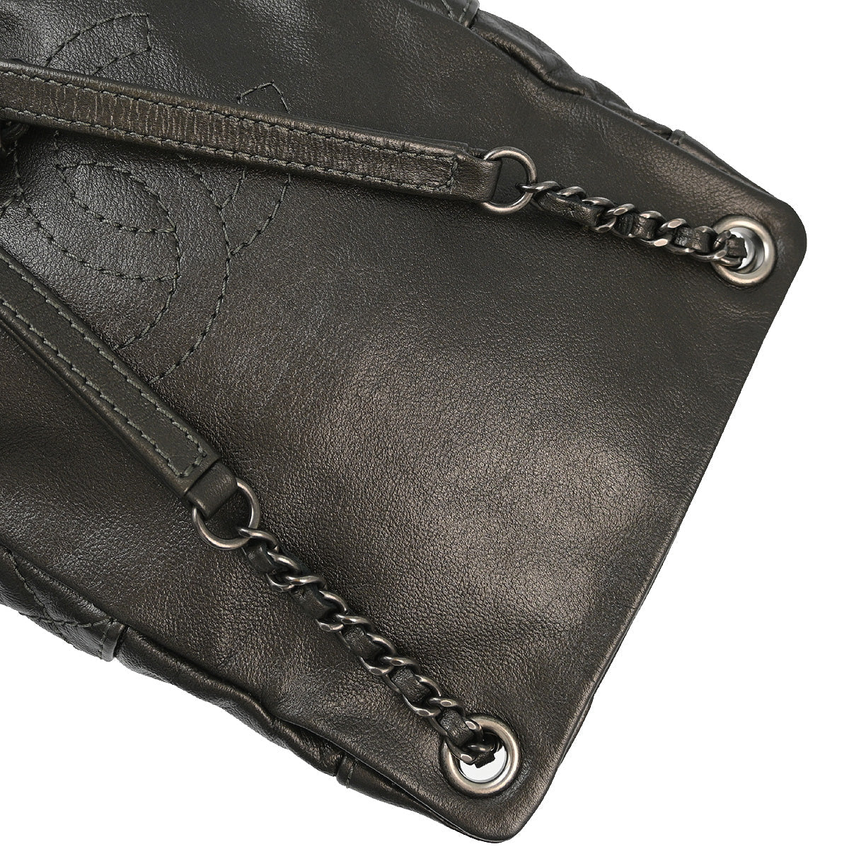 Chanel 2015-2016 Metallic Black Lambskin Backpack