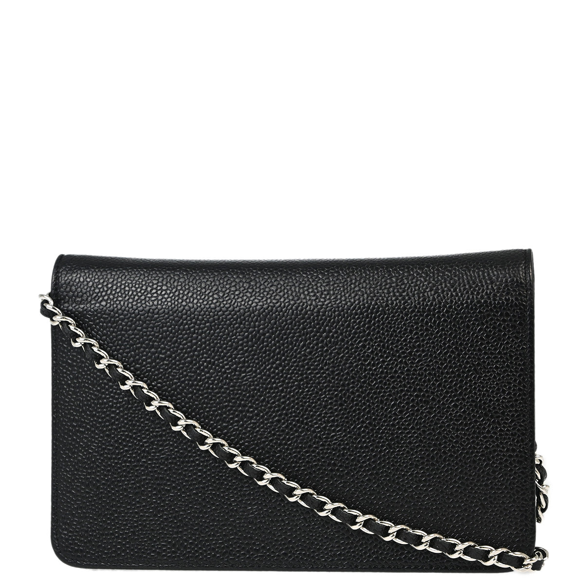 Chanel 2014 Black Caviar Timeless WOC Chain Shoulder Wallet Bag