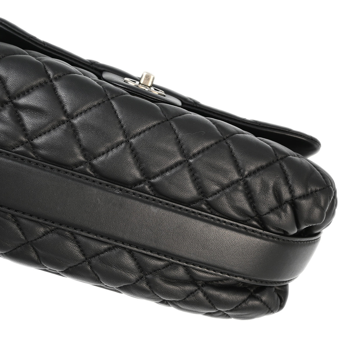 Chanel 2013-2014 Black Lambskin Double Chain Shoulder Bag