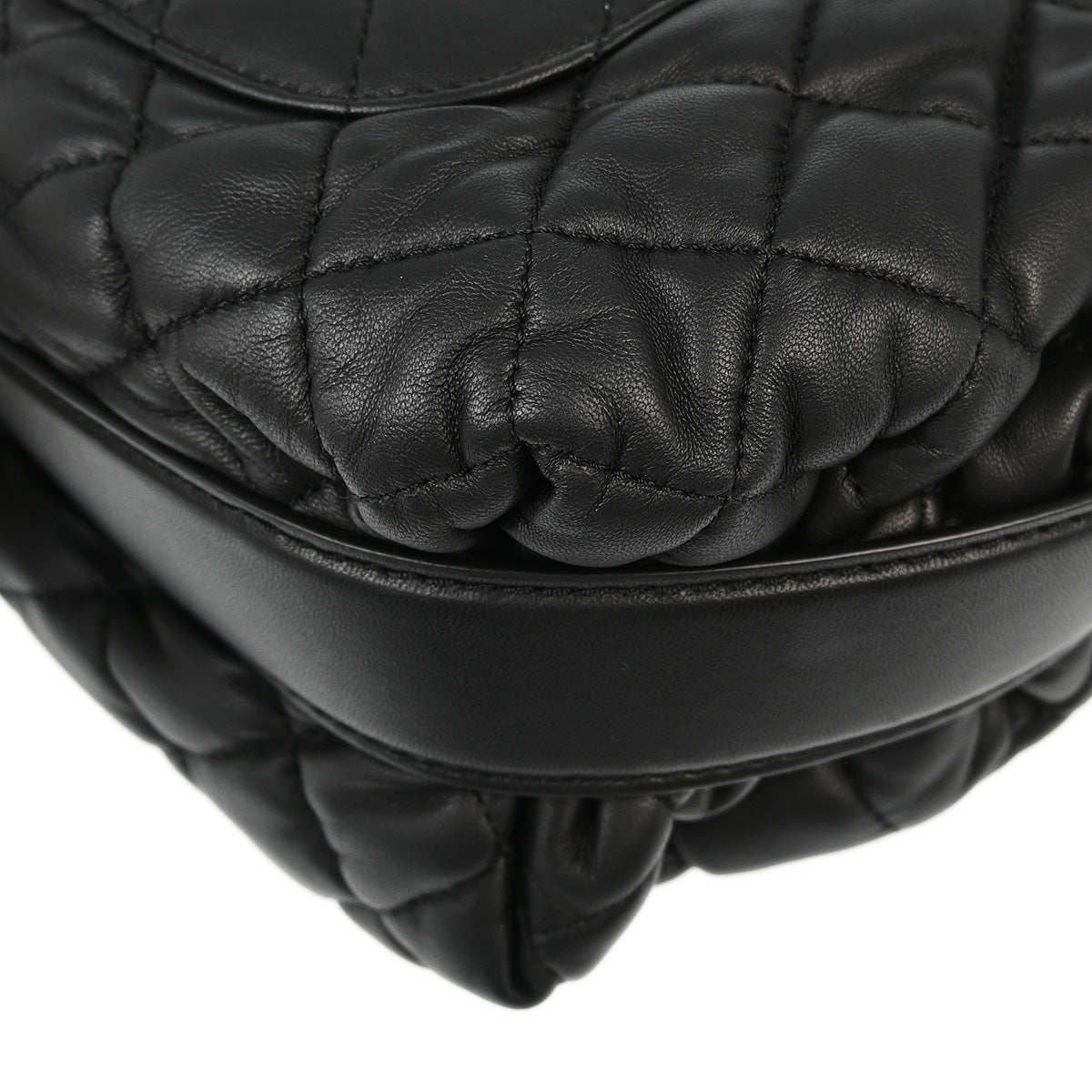 Chanel 2013-2014 Black Lambskin Double Chain Shoulder Bag