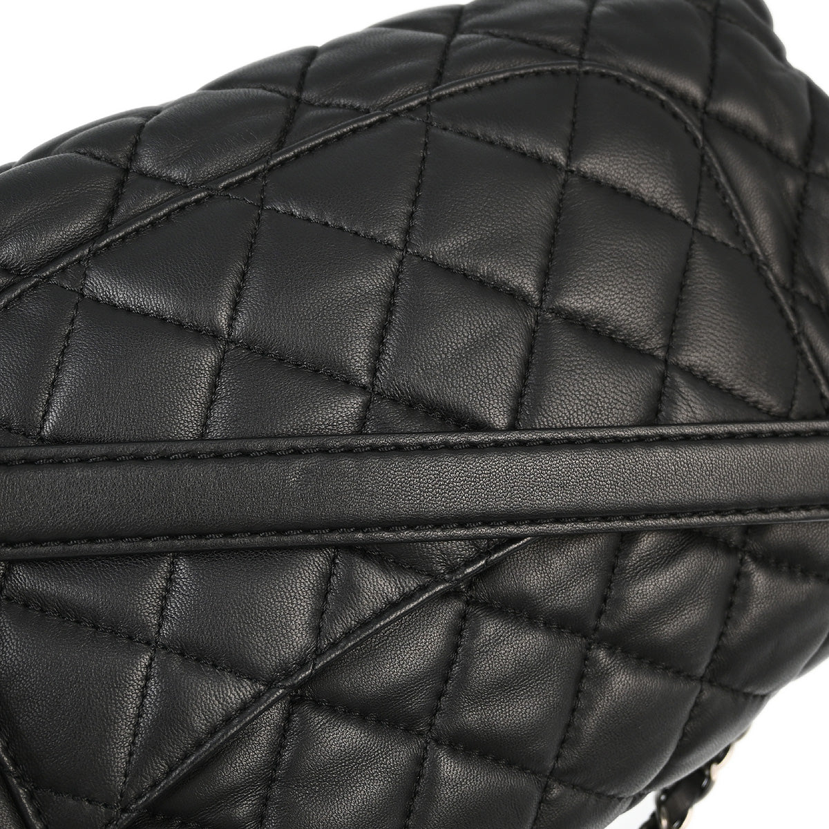 Chanel 2013-2014 Black Lambskin Double Chain Shoulder Bag
