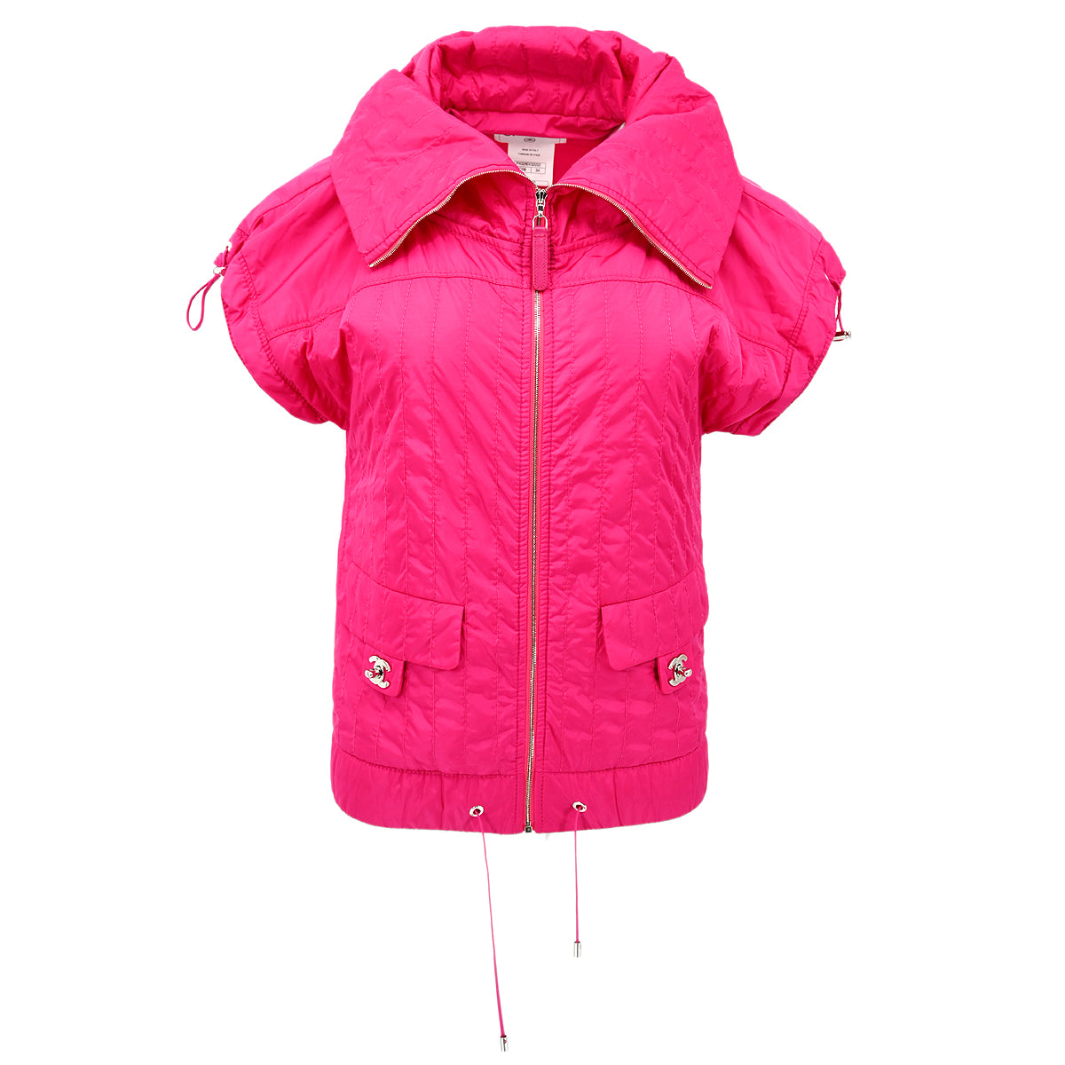 Chanel 2012 Zip Up Short Sleeve Jacket Pink #34