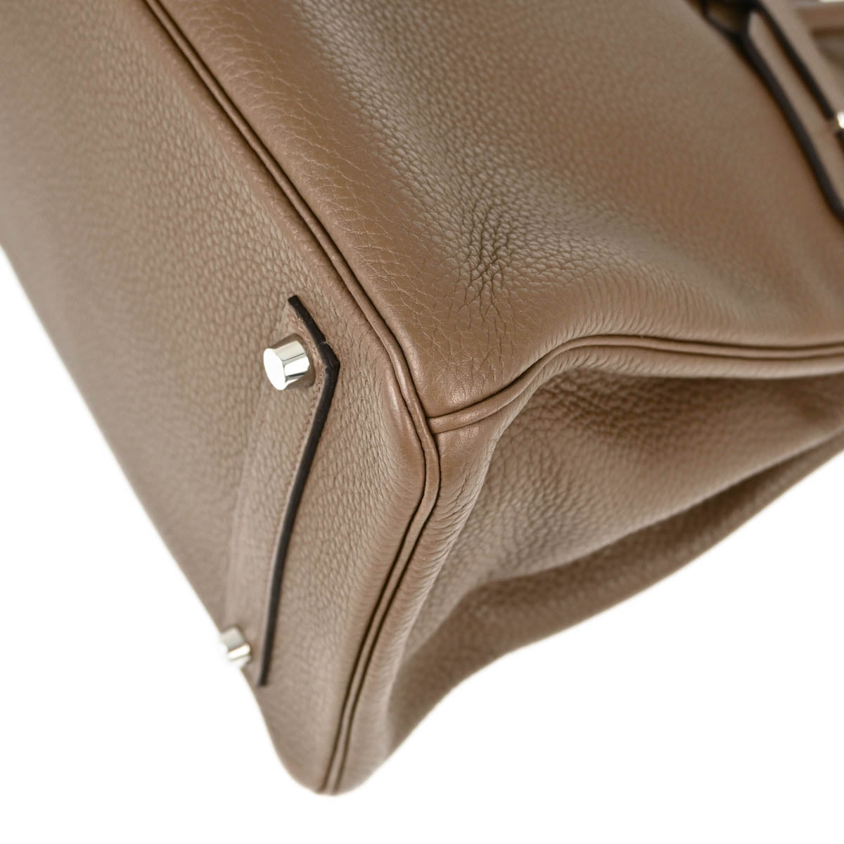 Hermes 2014 Brown Taurillon Clemence Birkin 35 Handbag
