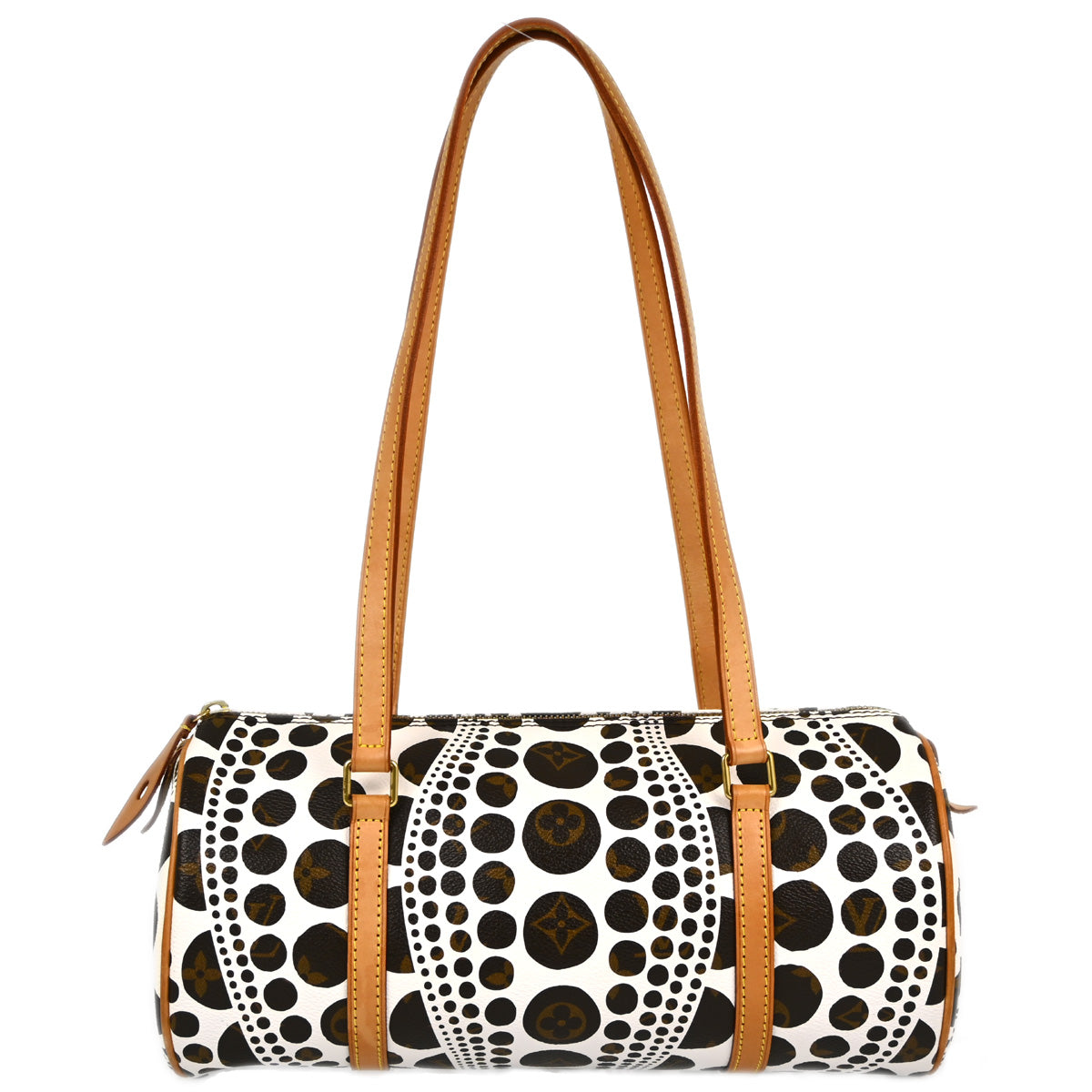Louis Vuitton 2012 White Pumpkin Dot Papillon GM Handbag M40687