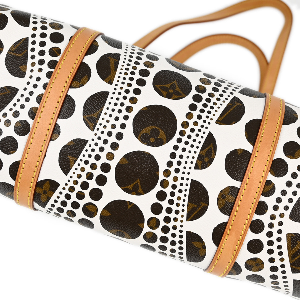 Louis Vuitton 2012 White Pumpkin Dot Papillon GM Handbag M40687