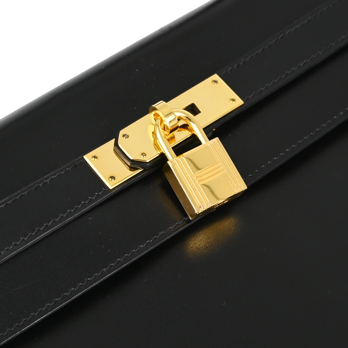 Hermes 2012 Black Box Calf Kelly 32 Retourne 2way Shoulder Handbag