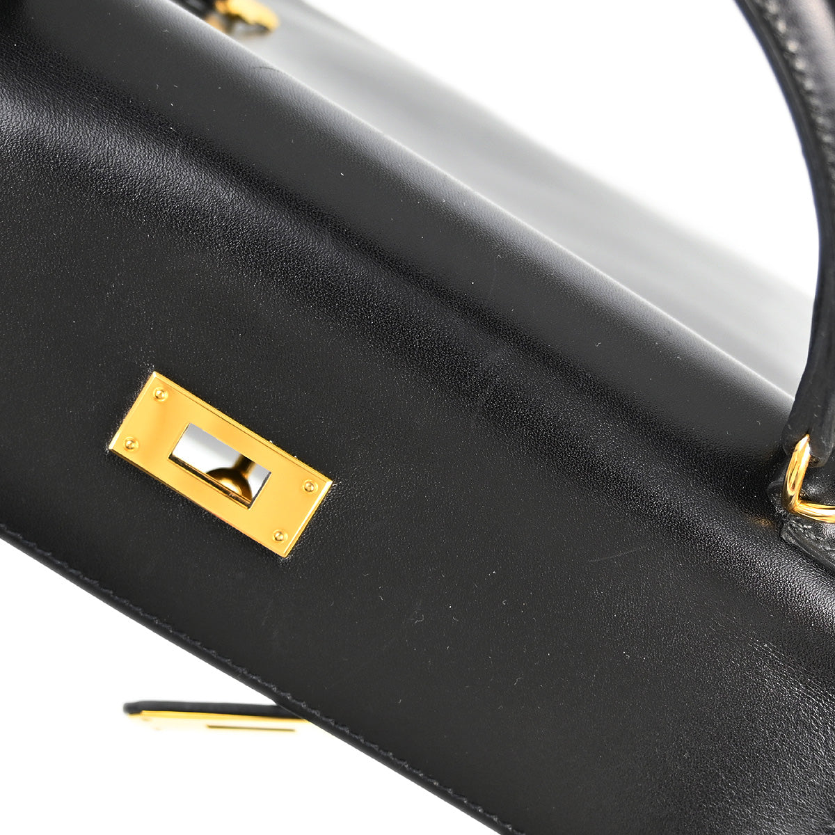 Hermes 2012 Black Box Calf Kelly 32 Retourne 2way Shoulder Handbag