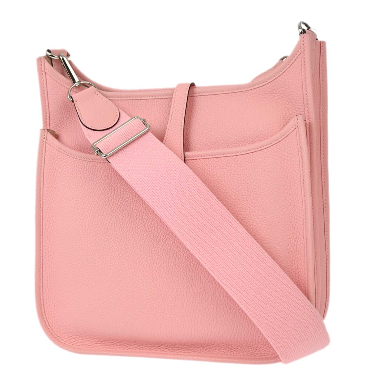 Hermes 2015 Rose Sakura Taurillon Clemence Evelyne 3 PM Shoulder Bag