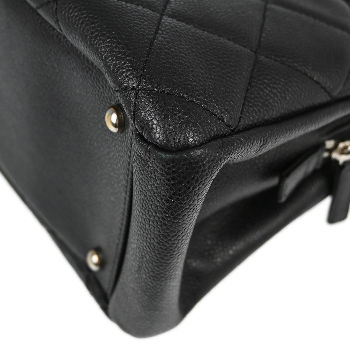 Chanel 2012-2013 Black Caviar Chain Shoulder Tote Bag