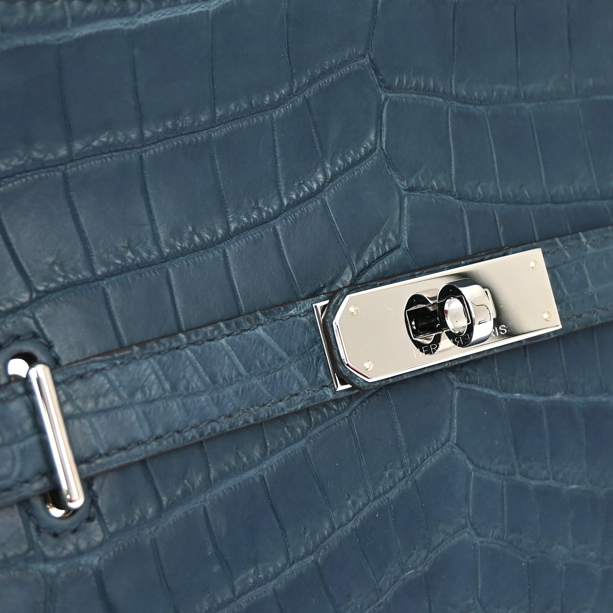 Hermes * 2013 Blue Tempete Matte Niloticus Crocodile Jypsiere 28 Shoulder Bag