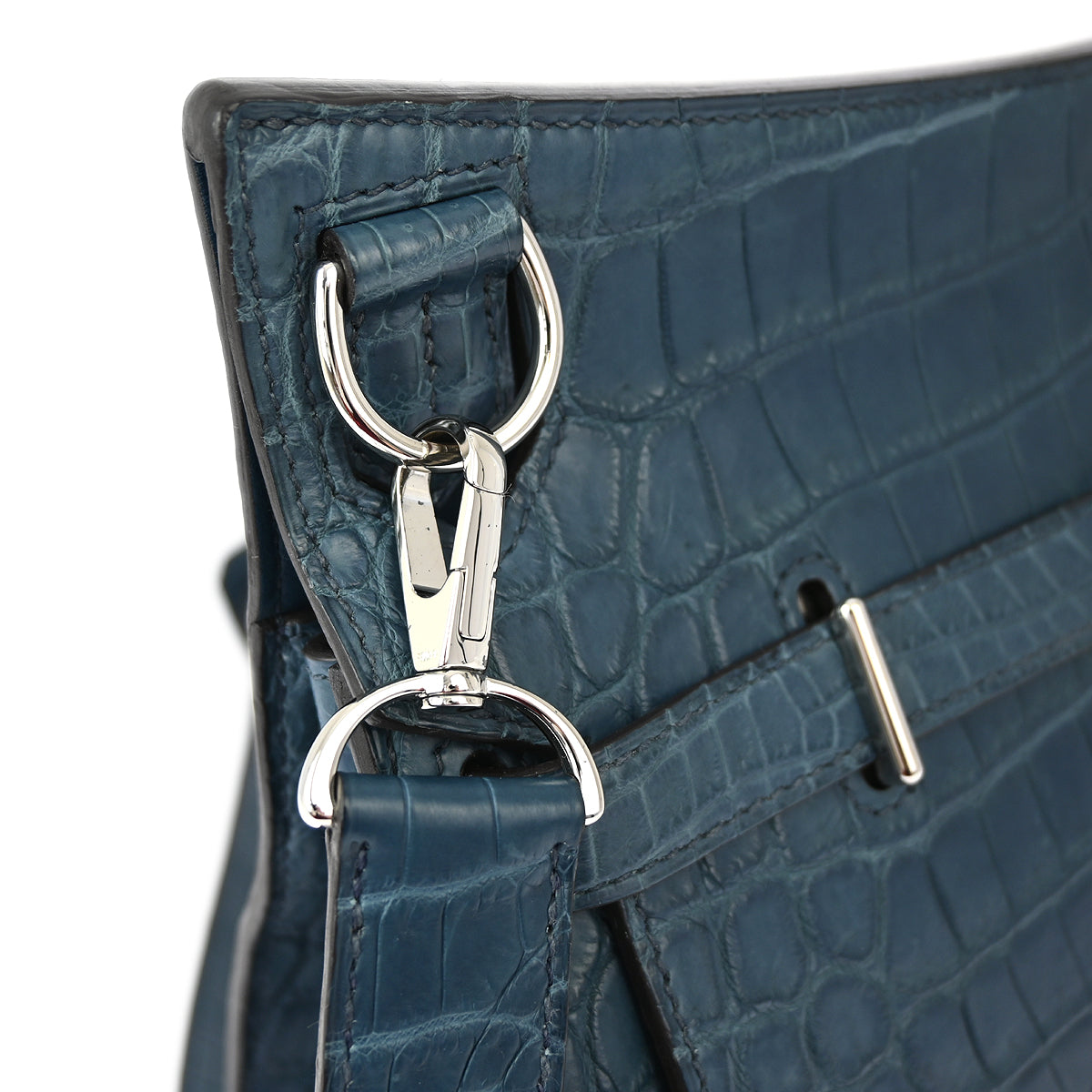 Hermes * 2013 Blue Tempete Matte Niloticus Crocodile Jypsiere 28 Shoulder Bag